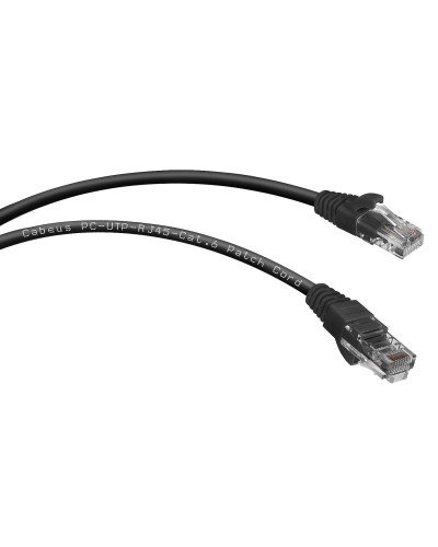 PC-UTP-RJ45-Cat.6-0.3m-BK (8661c), чёрный. Патч-корд медный. CABEUS в Керчи