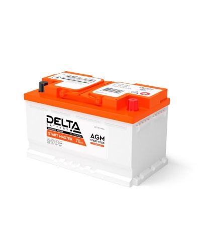 Delta START MASTER AGM 1270 (70 Ah). Аккумулятор автомобильный герметичный свинцово-кислотный. Delta в Керчи