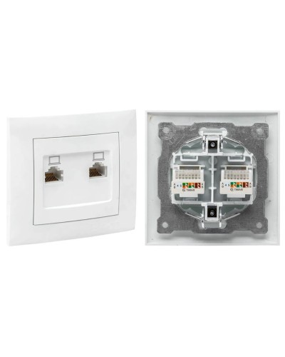 Валенсия розетка комп RJ-45 2-местная (EWK02-035-10). Розетка комп RJ-45 2-местная. EKF в Керчи