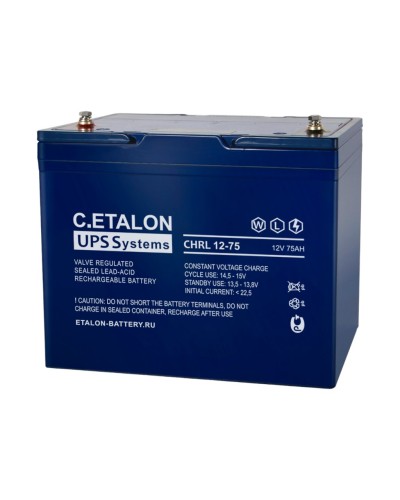 C.ETALON CHRL 12-75. Аккумулятор герметичный свинцово-кислотный. ETALON в Керчи