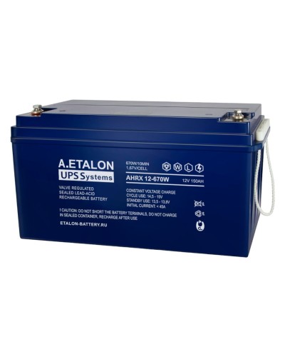 A.ETALON AHRX 12-670W (150). Аккумулятор герметичный свинцово-кислотный. ETALON в Керчи