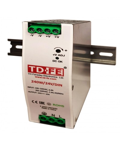 240W/24V/DIN. Источник вторичного электропитания резервированный. FARADAY в Керчи