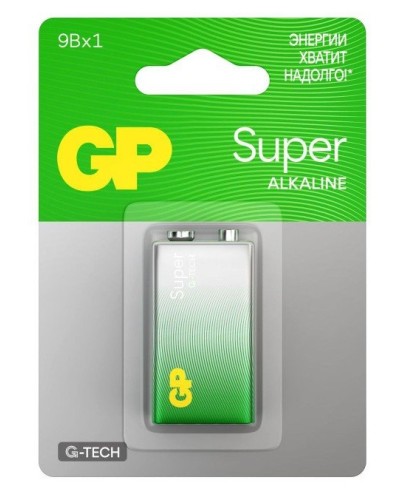 GP Super Alkaline 9V Крона (GP 1604AA21-5CRSBC1), БЛИСТЕР. Алкалиновая батарейка. GP Batteries в Керчи