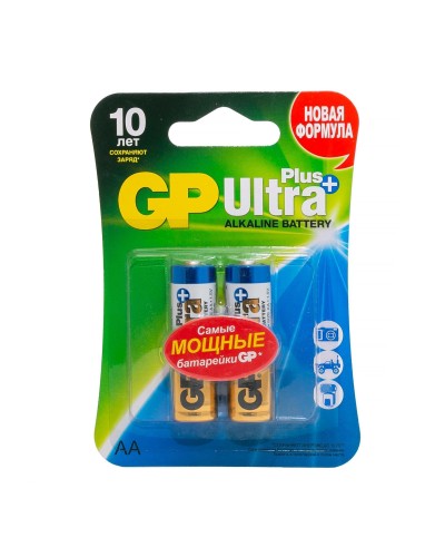 GP Ultra Plus Alkaline 15A AA (GP 15AUP-2CR2), упак. 2 шт. БЛИСТЕР. Алкалиновые батарейки. GP Batteries в Керчи