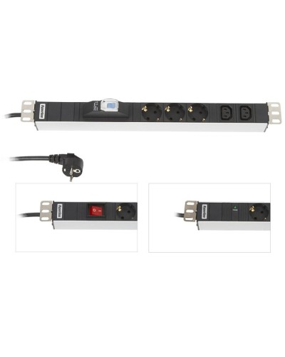 SHE19-6SH-B-2.5EU. Блок розеток 19. Hyperline в Керчи