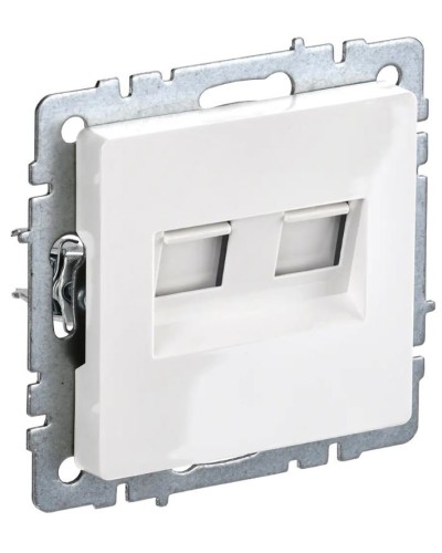 Розетка RJ11+RJ45 РК/Т12-БрБ белая BRITE (BR-KT20-O-1-K01). Розетка двойная. IEK в Керчи