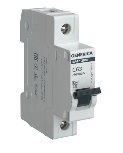 GENERICA ВА47-29М 1P C 63А 4,5кА (MVA21-1-063-C-G). Автоматический выключатель. IEK в Керчи