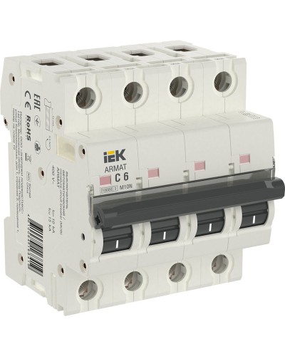 M10N 4P C 6А 10кА ARMAT (AR-M10N-4-C006). Автоматический выключатель. IEK в Керчи