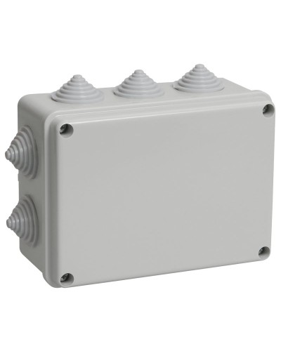 Коробка распаячная КМ41241 150х110х70 открытой проводки IP44 10 гермовводов серая (UKO10-150-110-070-K41-44). Коробка распаячная безгалогенная (HF). IEK в Керчи
