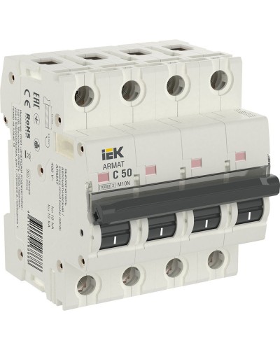 M10N 4P C 50А 10кА ARMAT (AR-M10N-4-C050). Автоматический выключатель. IEK в Керчи