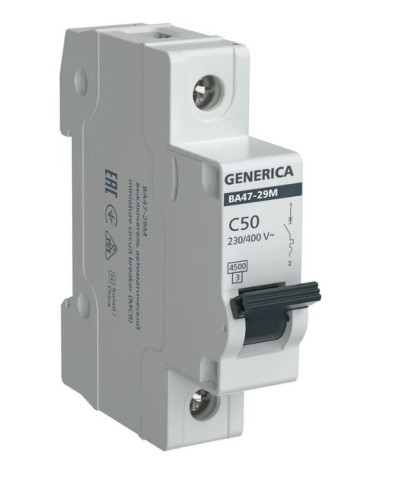 GENERICA ВА47-29М 1P C 50А 4,5кА (MVA21-1-050-C-G). Автоматический выключатель. IEK в Керчи