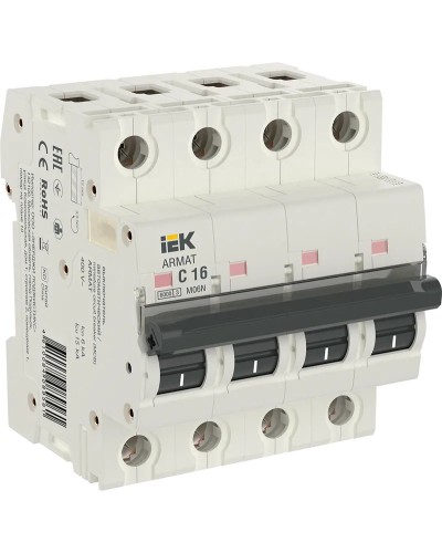 M06N 4P C 16А 6кА ARMAT (AR-M06N-4-C016). Автоматический выключатель. IEK в Керчи