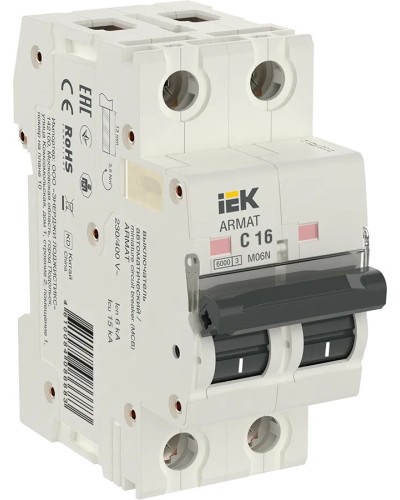 M06N 2P C 16А 6кА ARMAT (AR-M06N-2-C016). Автоматический выключатель. IEK в Керчи