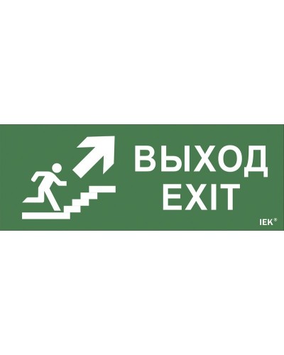 Самоклеящаяся этикетка Выход/лестница вверх/фигура (LPC10-1-24-09-VLVVF). Самоклеящаяся этикетка 240х90 мм. IEK в Керчи