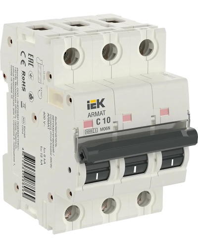 M06N 3P C 10А 6кА ARMAT (AR-M06N-3-C010). Автоматический выключатель. IEK в Керчи