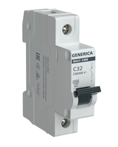 GENERICA ВА47-29М 1P C 32А 4,5кА (MVA21-1-032-C-G). Автоматический выключатель. IEK в Керчи