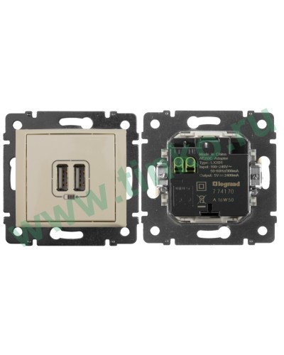 Розетка Valena двойная, USB, слоновая кость (774170). Розетка. LegranD в Керчи