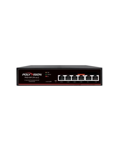 PND-04P-2M v.2. Коммутатор 6-портовый с функцией PoE. Polyvision в Керчи