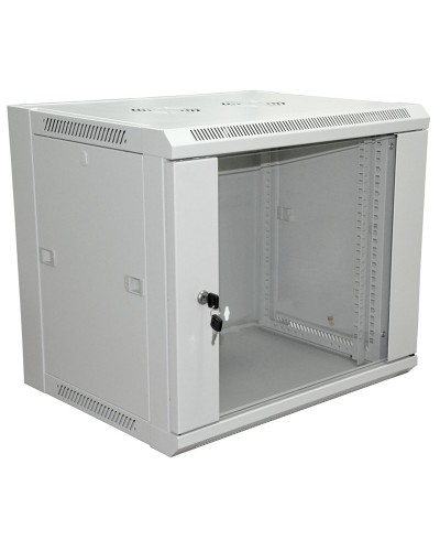 Шкаф телекоммуникационный 19 настенный 9U 600×450×500 мм (ШxГxВ) - передняя дверь стекло, боковые стенки съемные (разобранный) RAL 7035 (04-2201). Шкаф телекоммуникационный 19 настенный 9U. Rexant в Керчи