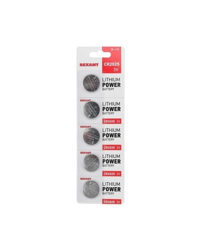 Литиевые батарейки CR2025 3 V 160 mAh (30-1107). Элемент питания. Rexant в Керчи