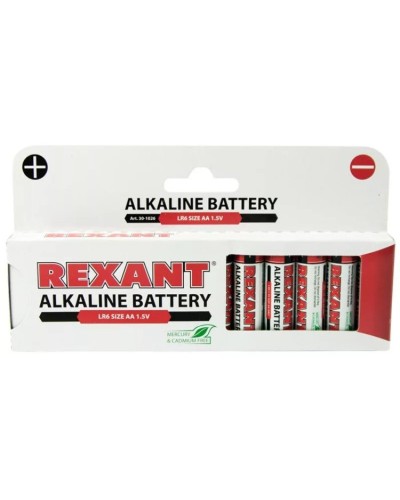 Алкалиновая батарейка AA/LR6 1,5 V 12 шт. REXANT (30-1026). Элемент питания. Rexant в Керчи
