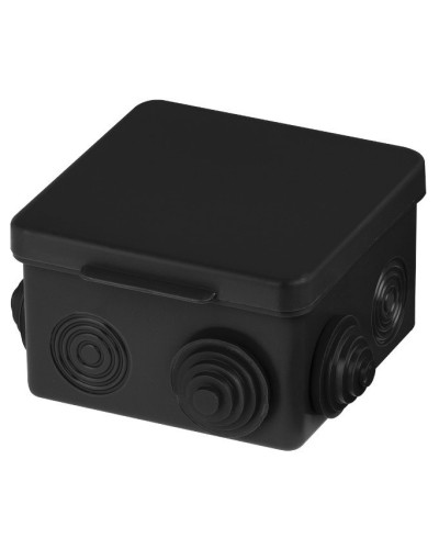Распаячная коробка ОП 80х80х50мм, крышка, IP54, 7вх., черная TDM (SQ1401-0912). Распаячная коробка ОП. TDM ЕLECTRIC в Керчи