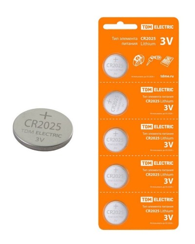 CR2025 Lithium 3V BP-5 TDM (SQ1702-0028). Элемент питания. TDM ЕLECTRIC в Керчи