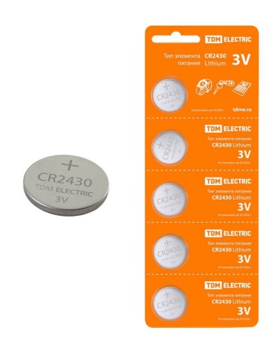 CR2430 Lithium 3V BP-5 TDM (SQ1702-0030). Элемент питания. TDM ЕLECTRIC в Керчи