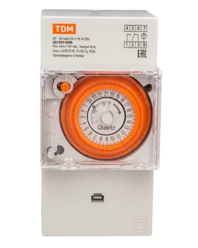 АР-30мин/24ч-16А-DIN (3 модуля) TDM (SQ1503-0006). Аналоговое суточное реле. TDM ЕLECTRIC в Керчи