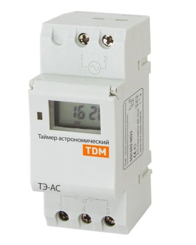 ТЭ-АС-1мин/24ч-8on/off-16А-DIN (астрономический) TDM (SQ1503-0023). Таймер электронный. TDM ЕLECTRIC в Керчи