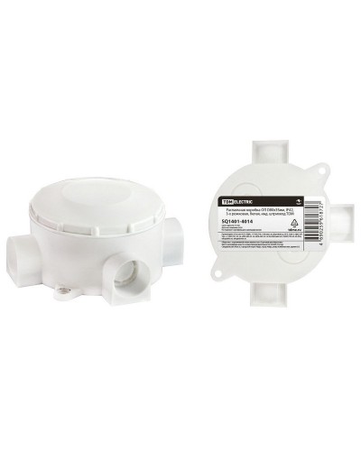 Распаячная коробка ОП D80х35мм, IP42, 3-х рожковая, белая TDM (SQ1401-4014). Распаячная коробка ОП. TDM ЕLECTRIC в Керчи