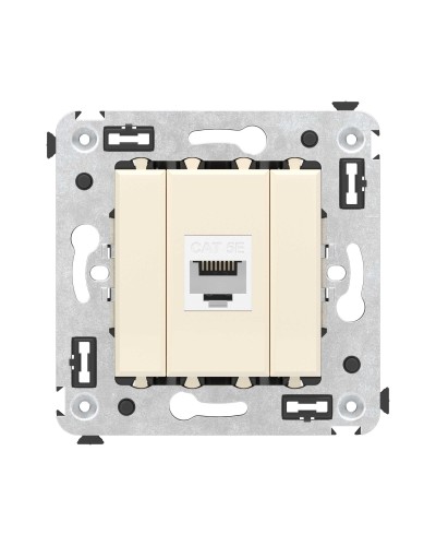 Розетка RJ-45 в стену, кат.5E, Avanti, одинарная, ванильная дымка (4405663). Розетка компьютерная. ДКС в Керчи