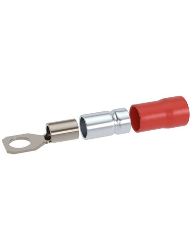 Наконечник НКИ 0,25-1,5 М5 (D5,3мм) с отверстием под винт (100 шт) (2A5P-DS-PVC). Наконечник с отверстием под винт и изолированным фланцем ПВХ, двойная гильза. ДКС в Керчи