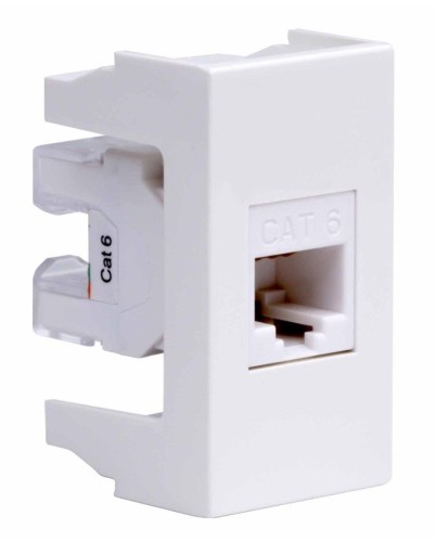 Розетка RJ-45 Viva 1 модуль кат.6A белая (45058). Розетка компьютерная экранированная с одним разъёмом. ДКС в Керчи