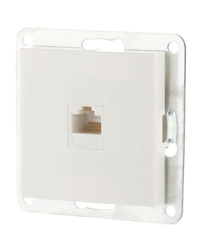 Розетка RJ-45 кат.5е с накладкой, белый LK80 (846104-1). Розетка компьютерная. Экопласт в Керчи
