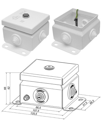 КМ IP55-0808 (без DIN рейки). Коробка монтажная электротехническая. Гефест в Керчи